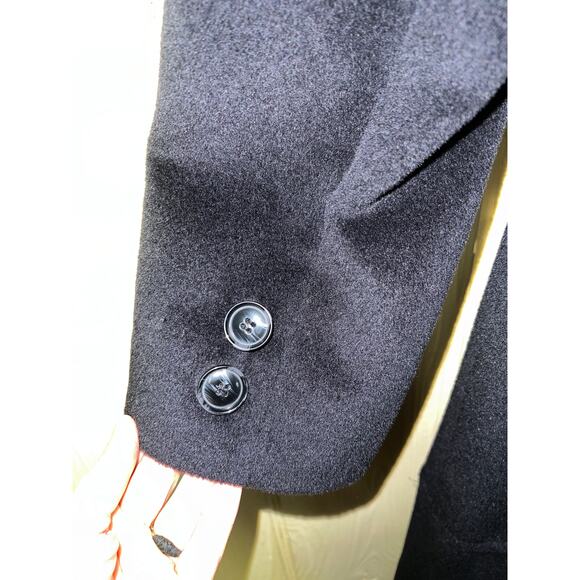 Jones New York Size 6 Small Wool Angora Peacoat Black Midi Coat Super Soft - Picture 10 of 10
